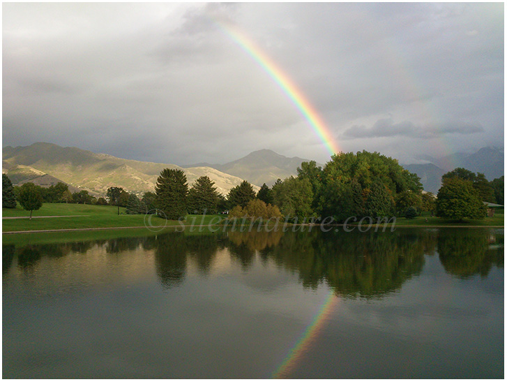 Double Rainbow Reflected at Sugar House Park