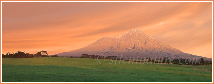 Sunrise colors on Mt. Taranaki